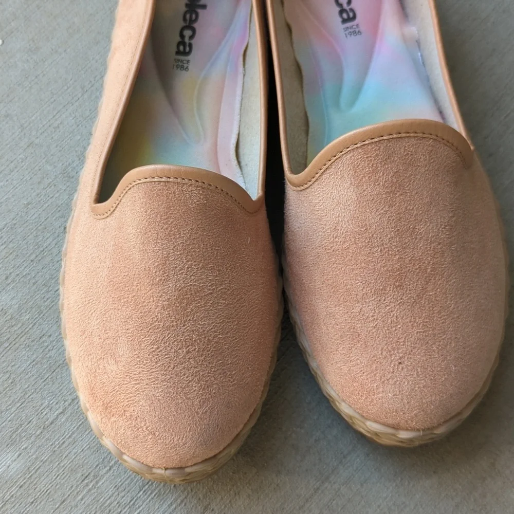 Moleca Pink Slip On Brazillian Round Toe‎ Flats Shoes 6